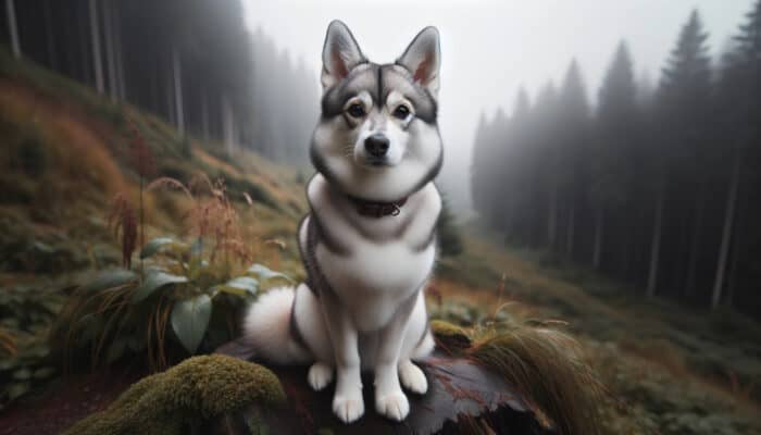 Alaskan Klee Kai dog sitting