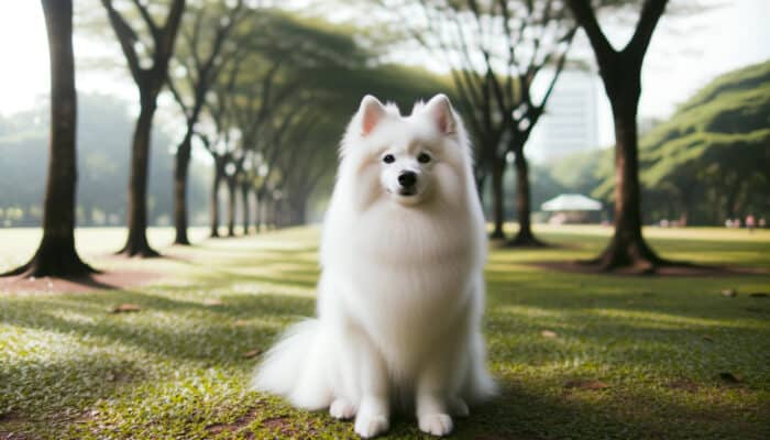 American Eskimo Dog in the park